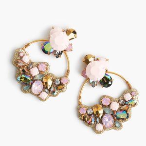 NWOT J. Crew Blush/Gold Crystal Statement Earring